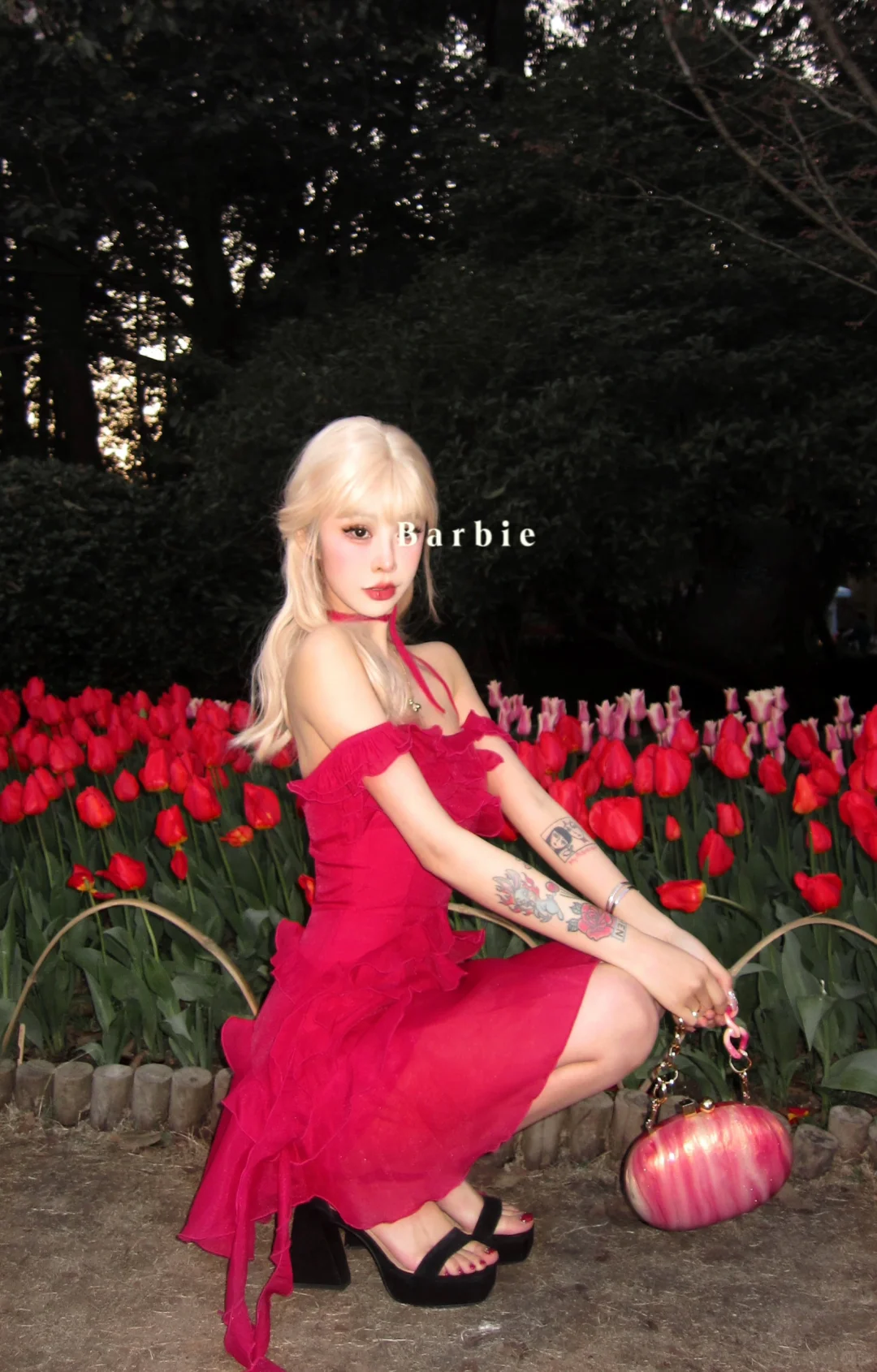 Red A Line Straps Ruffle Chiffon Short Homecoming Dress Outfits SH5821