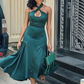 Simple Green Prom Dress Wedding Guest Dresses SH504