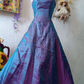 Vintage A Line Spaghetti Strap Beaded Satin Long Prom Dress Evening Dress SH2098