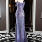 Charming Sequins Spaghetti Straps Sequin Side Slit Long Prom Dress SH1196