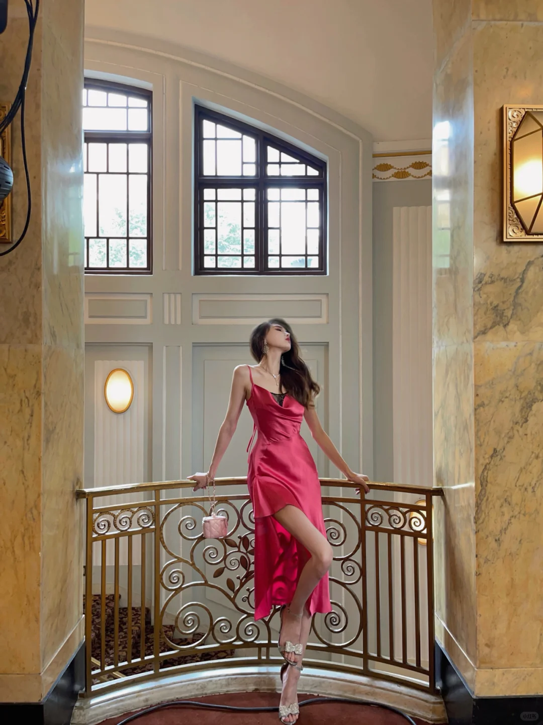 Pink A Line Spaghetti Strap Black Lace Satin Prom Dress 16th Birthday Dress with Slit SH4463