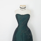 Vintage A Line Sweetheart Neck Green Beaded Satin Long Evening Dress Party Dress SH3170