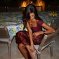 Pretty A Line Straps Floral Tulle Long Prom Dress Party Dress SH5070