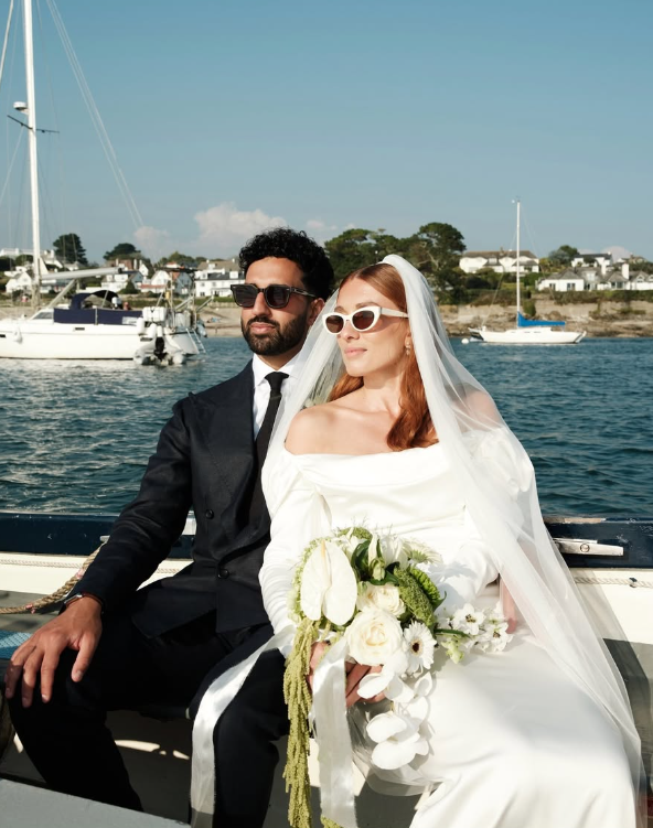 Vintage A Line Long Sleeve Pleated White Satin Long Wedding Dress SH8256