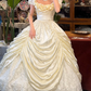 Vintage Ball Gown Puff Ivory Lace Satin Prom Dress 16th Birthday Dress SH5561
