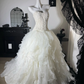 Vintage A Line Sweetheart White Lace Organza Prom Dress Evening Dress SH5609