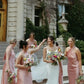 Halter Pink Back Bow Sheath Bridesmaid Dress SH6562