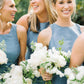 High Neck Blue Back Bow Mermaid Bridesmaid Dress SH6554