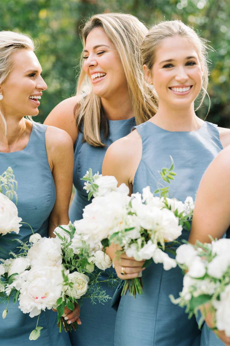 High Neck Blue Back Bow Mermaid Bridesmaid Dress SH6554