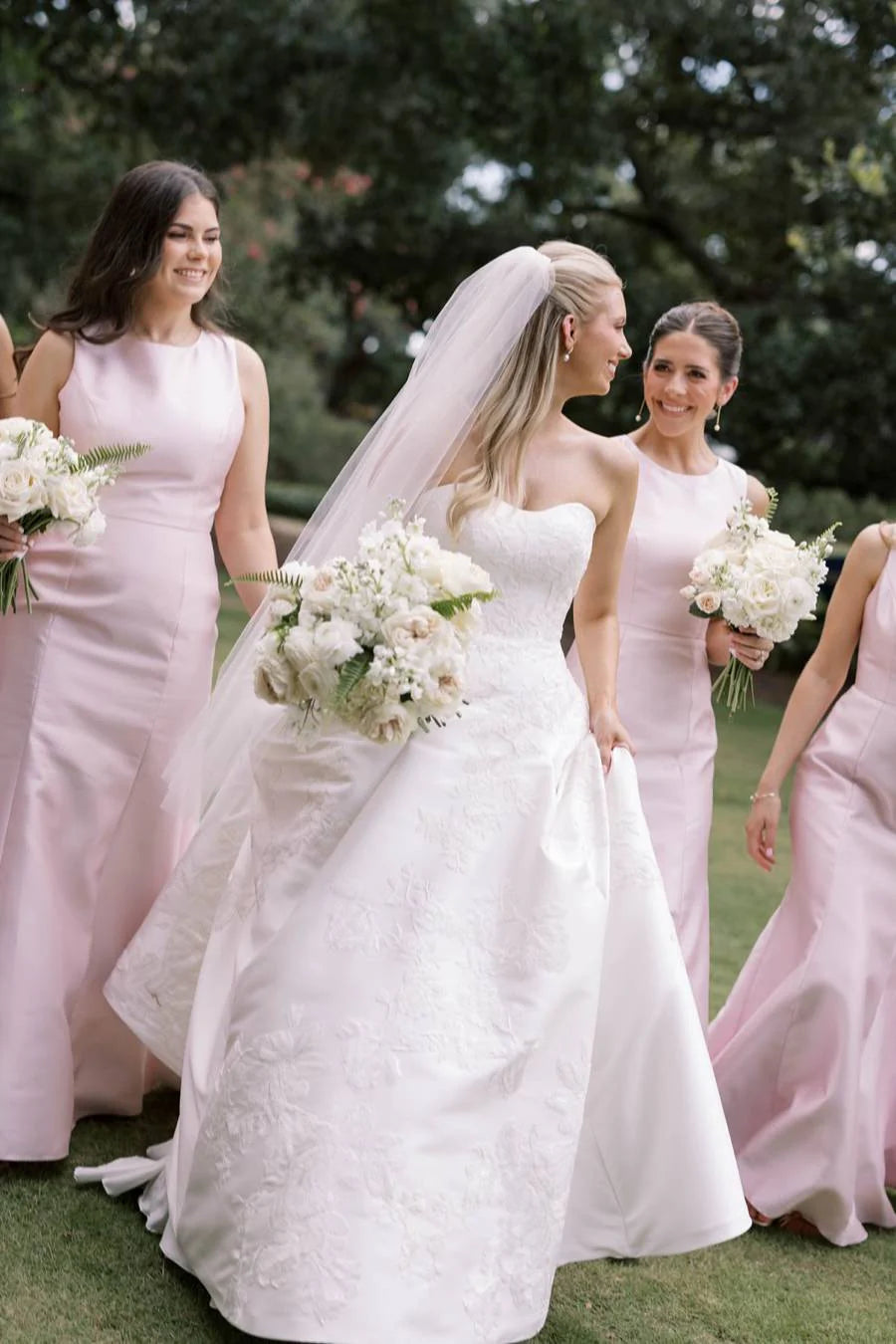 High Neck Blush Pink Mermaid Bridesmaid Dress SH6555