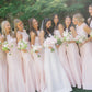 High Neck Blush Pink Mermaid Bridesmaid Dress SH6555