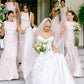 High Neck Blush Pink Mermaid Bridesmaid Dress SH6555