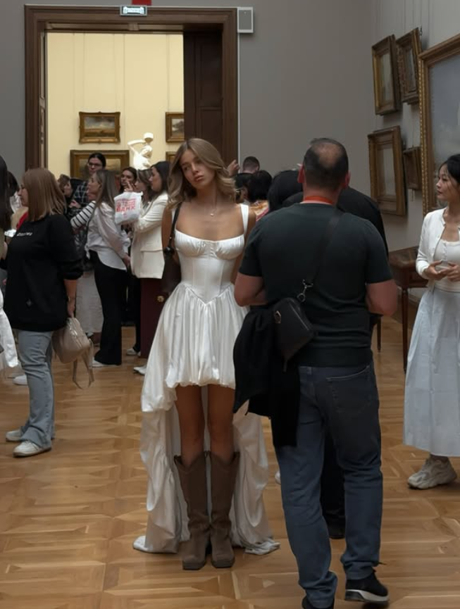 Stunning A Line Strap White Satin Long Sweep Prom Dress SH4618