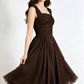 Vintage Simple Brown A Line Straps Tulle Short Homecoming Dress Outfits KS7535