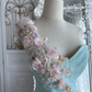 Vintage Blue-Pink Ball Gown One Shoulder 3D Floral Tulle Prom Dress Sweet 16 Dress SH5788