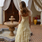 Gentle A Line Two Piece Appliques Tiered Ivory Chiffon Party Dress Evening Dress SH2886