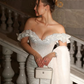 Shiny Mermaid Off the Shoulder White Sequin Long Sweep Prom Dress Party Dress SH6429
