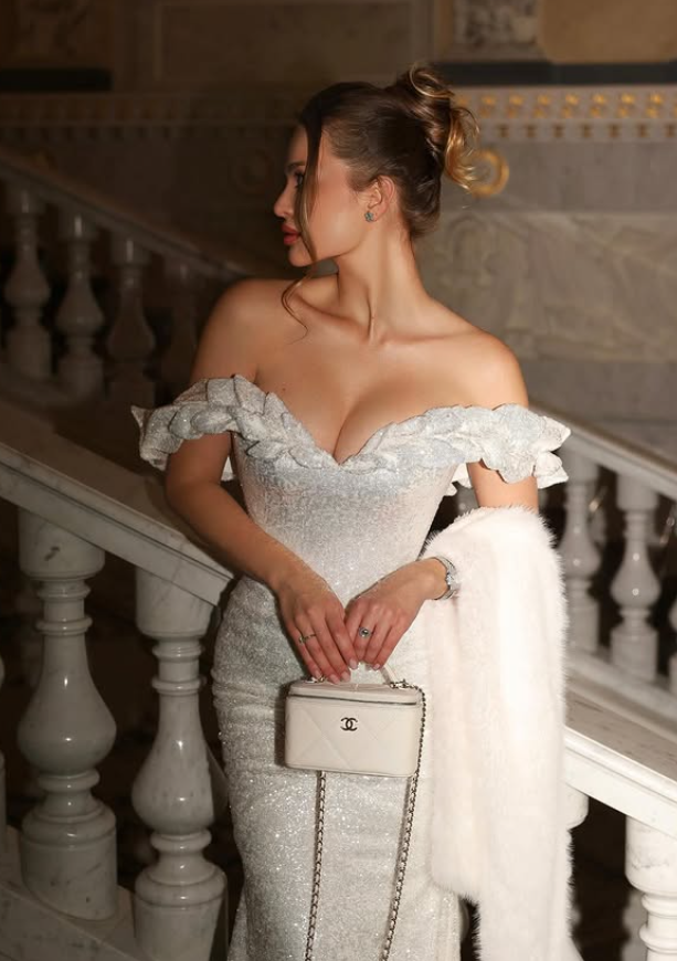 Shiny Mermaid Off the Shoulder White Sequin Long Sweep Prom Dress Party Dress SH6429