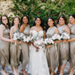 Elegant A Line One Shoulder Pleated Sage Green Satin Bridesmaid Dress Evening Dress SH3056