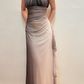 Vintage Mermaid Halter Rhinestone Grey Ombre Chiffon Prom Dress Evening Dress SH2065