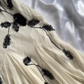 Vintage Tea Length A Line Black Beaded Apricot Chiffon Party Dress Prom Dress SH5467