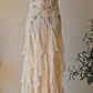 Apricot Mermaid Spaghetti Strap Embroidered Beaded Ruffle Chiffon Prom Dress Formal Dress SH3882