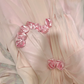 Gentle Pink One Shoulder Floral Pleated Chiffon Long Prom Dresses 16th Birthday Dresses SH4637