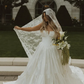 Stunning A Line Strapless White Pleated Satin Long Wedding Dress SH6193