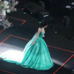 Gorgeous A Line Strapless Green Sequin Long Sweep Party Dress Evening Dress SH2879