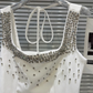 Cute A Line Strap Rhinestone White Satin Short Homecoming Dress Cocktail Dress SH3118