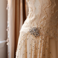 Shiny Vintage A Line V Neck Beaded Apricot Lace Chiffon Short Homecoming Dress SH5333