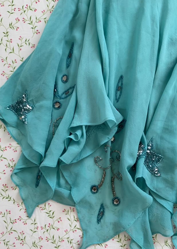 Vintage A Line Beaded Chiffon Satin Short Prom Dress Homecoming Dress SH7419