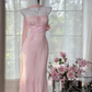 Fairy Red Mermaid Beaded Lace Chiffon Long Graduation Prom Dress SH5345