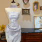 Stunning Mermaid Strapless Beaded Embroidery Print Satin Tulle Prom Dress Evening Dress SH7379