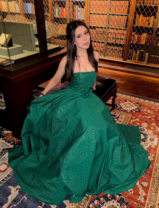 Green A Line Strapless Satin Long Prom Dress Evening Dress SH1801