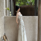 Elegant Floral A Line Spaghetti Strap White Satin Long Prom Dress Formal Dress 16th Birthday Dress SH3961