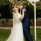 Ethereal Ball Gown Off the Shoulder White Organza Long Wedding Dress SH7143