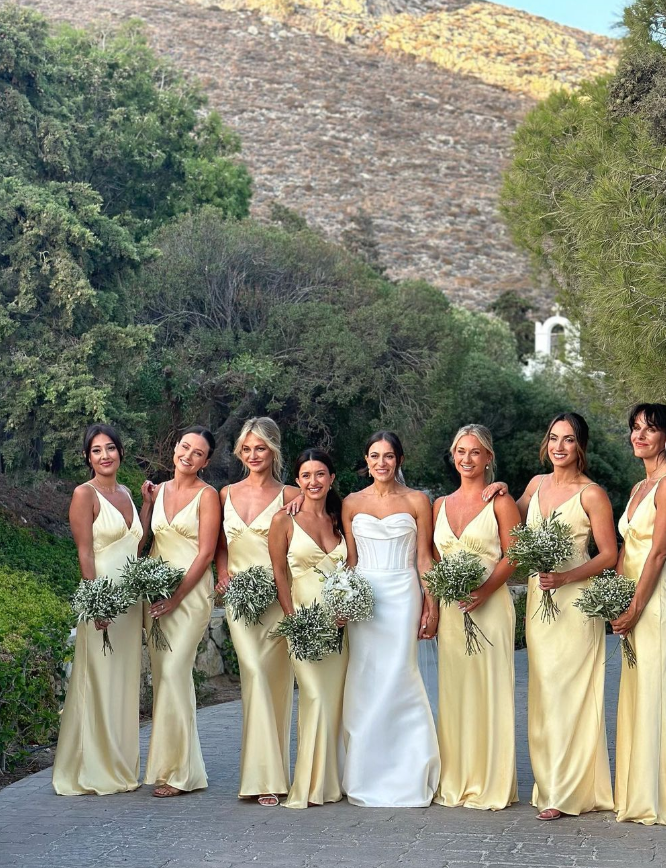 Simple Sheath Spaghetti Strap Light Yellow Satin Long Bridesmaid Dress shinydress Simple Sheath Spaghetti Strap Light Yellow Satin Long Bridesmaid Dress shinydress