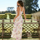 Pretty Sheath V Neck Print Floral Satin Long Prom Dress Date Dress SH5471