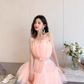 Pink A Line Strapless Tulle Short Outfit Party Dress Homecoming Dress Birthday Dress SH3527