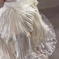 Unique Mermaid Strapless Pleated Ivory Satin Long Wedding Dress SH5097