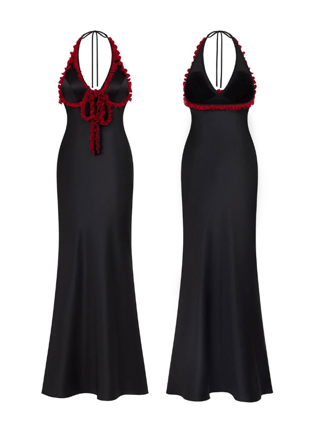 Cute Black Sheath Halter Satin Open Back Wedding Guest Dress Party Dre shinydress Cute Black Sheath Halter Satin Open Back Wedding Guest Dress Party Dre shinydress
