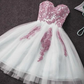 A-line Blue Sweetheart Strapless Appliques Homecoming Dresses  SH790