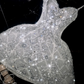 Shiny A Line Spaghetti Strap Rhinestone Tulle Short Prom Dress Graduation Prom Dress SH2464