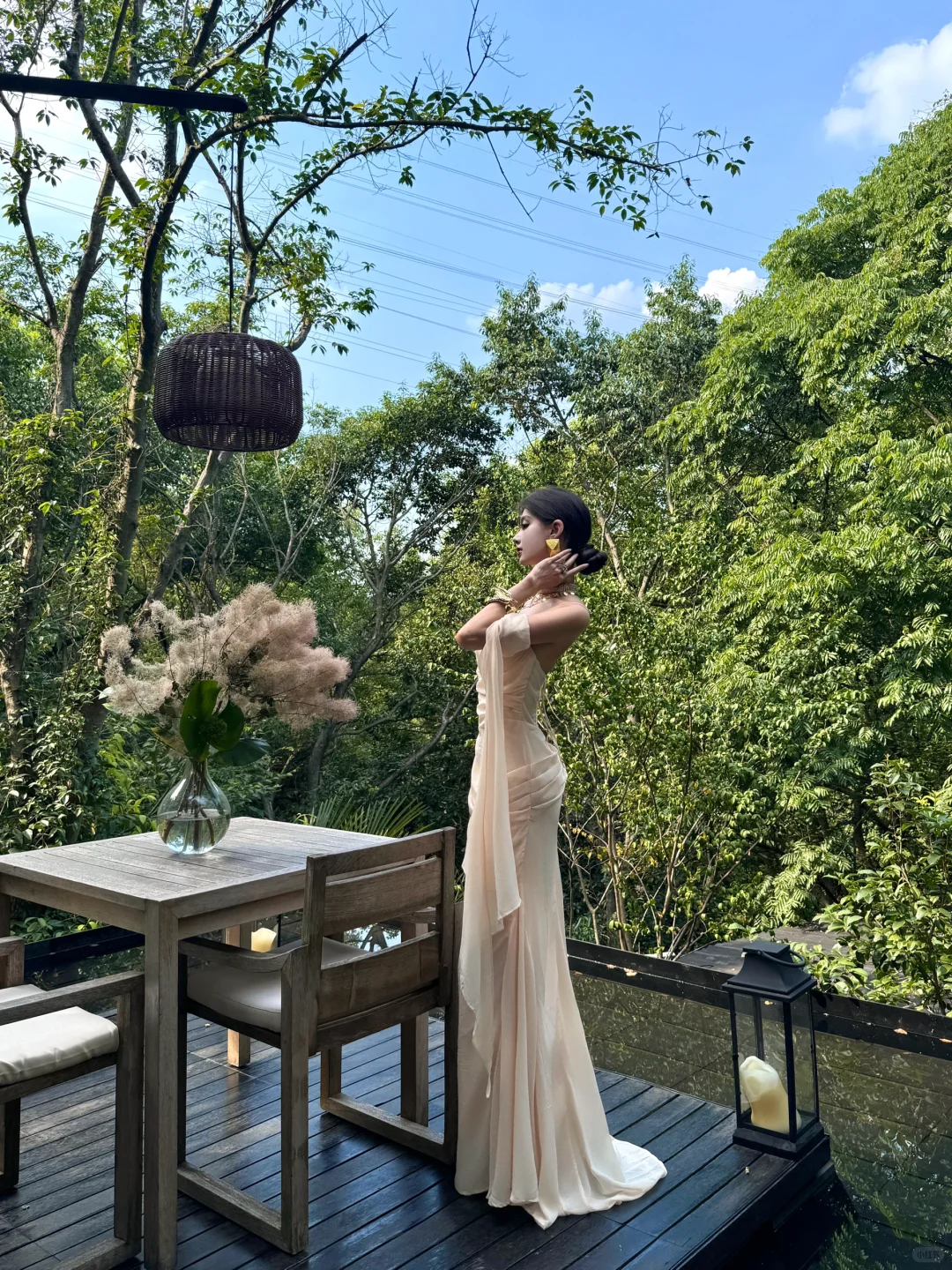 Apricot Mermaid Spaghetti Strap Chiffon Prom Dress Evening Dress Date Dress SH4907