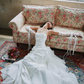 Stunning A Line Halter Pleated White Tulle Satin Long Wedding Dress SH4526