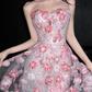 Romantic Pink 3D Floral A Line Sweetheart Neck Tulle Date Dress Evening Dress Homecoming Dress SH3441