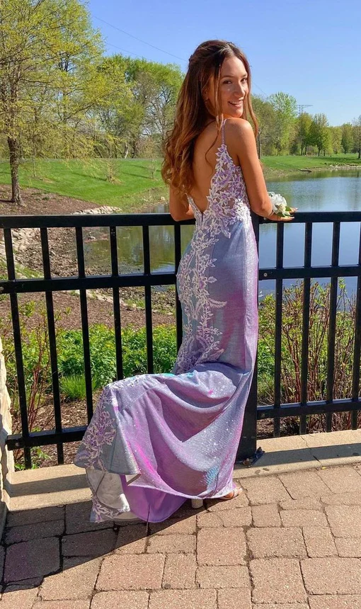 Elegant Mermaid Lace Spaghetti Straps Prom Dress Formal Evening Gowns SH736