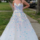 Sparkly White Sequined Tulle Long Prom Dress Evening Dress SH977