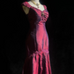 Retro Burgundy Mermaid Straps Appliques Satin Prom Dress Evening Dress SH3330